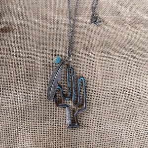 Rustic cactus layering necklace